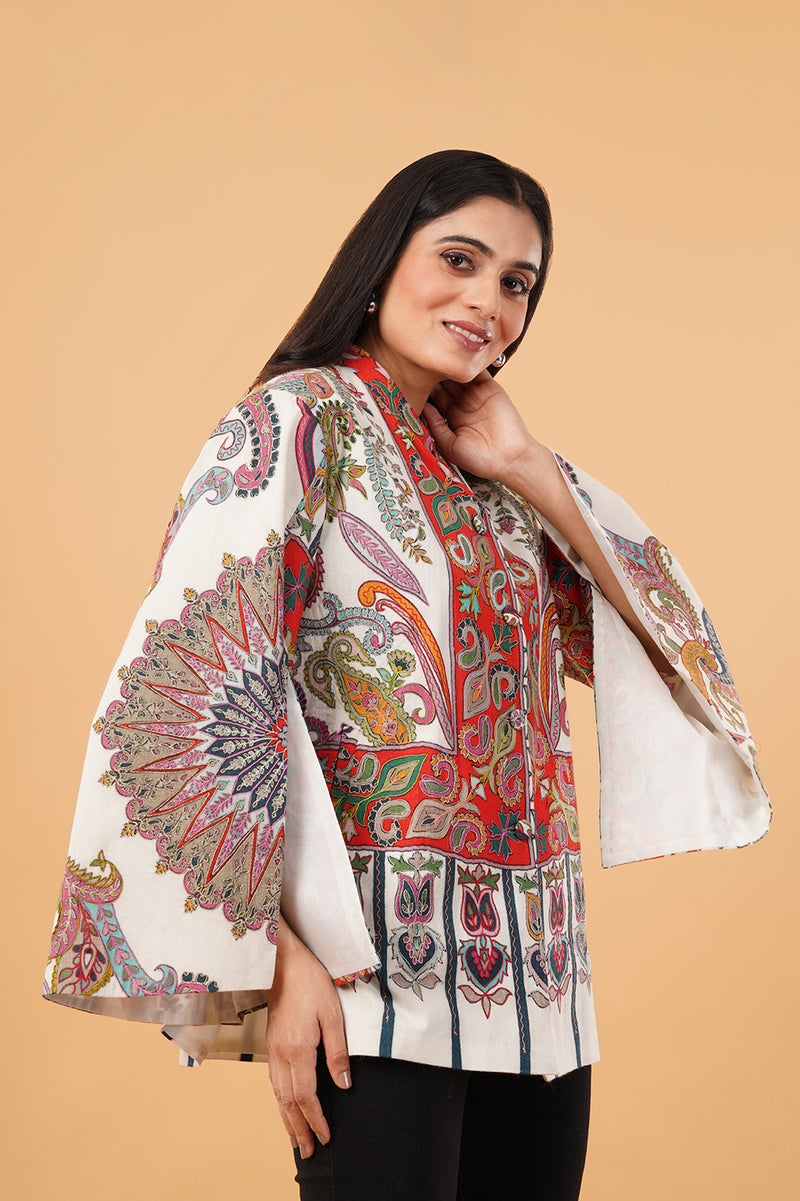 Kalamkari zari cape
