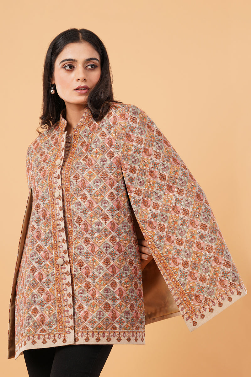 Box design Jamawar emboridery cape