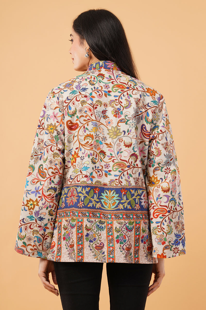 Kalamkari with zari maple cape