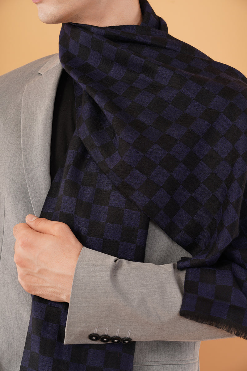 Checked Pashmina muffler