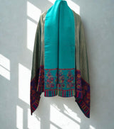 Reversible moonlight border shawl