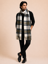 His & Her Cashmere Wool Muffler & Stole Set – His Off White / Her Brown