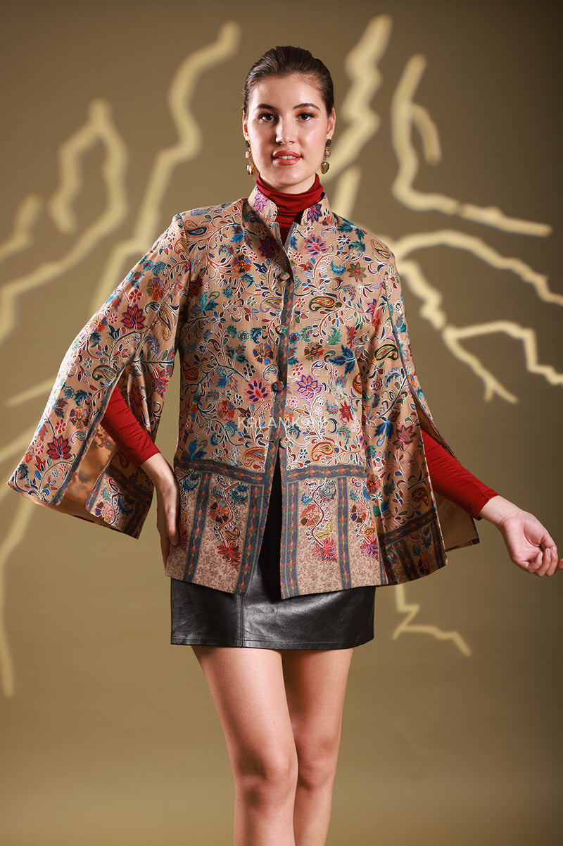 Kani design kalamkari cape