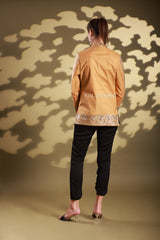 Embroidered zari border jacket