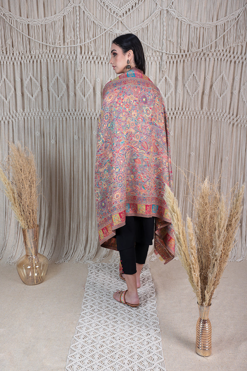 Silk peacock dupatta with zari