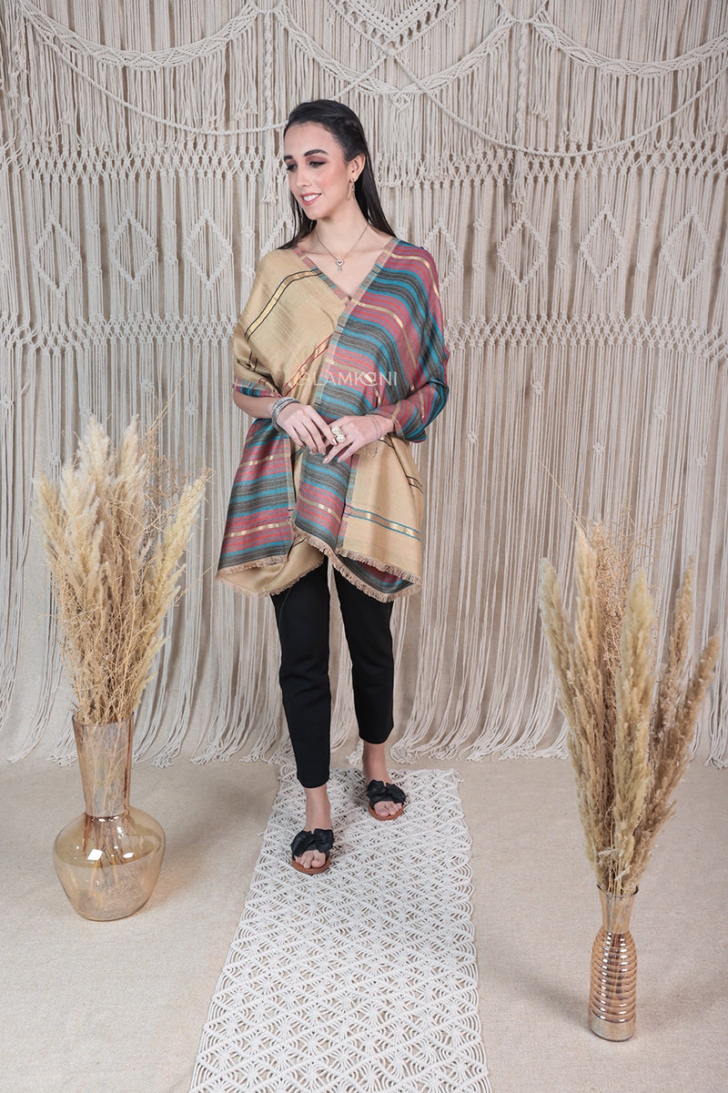 Trendy multi-color stripes with beige color