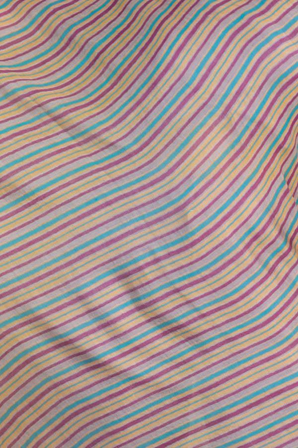 Kalamkani multi-color stripes cashmere scarf