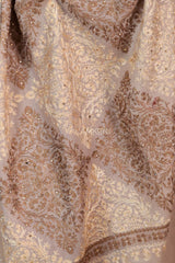 Pashmina beige color nalki embroidery with swarovski