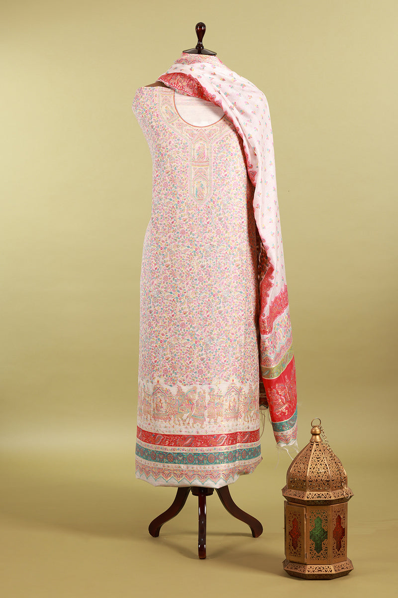 Silk leaf design with baraat border suit