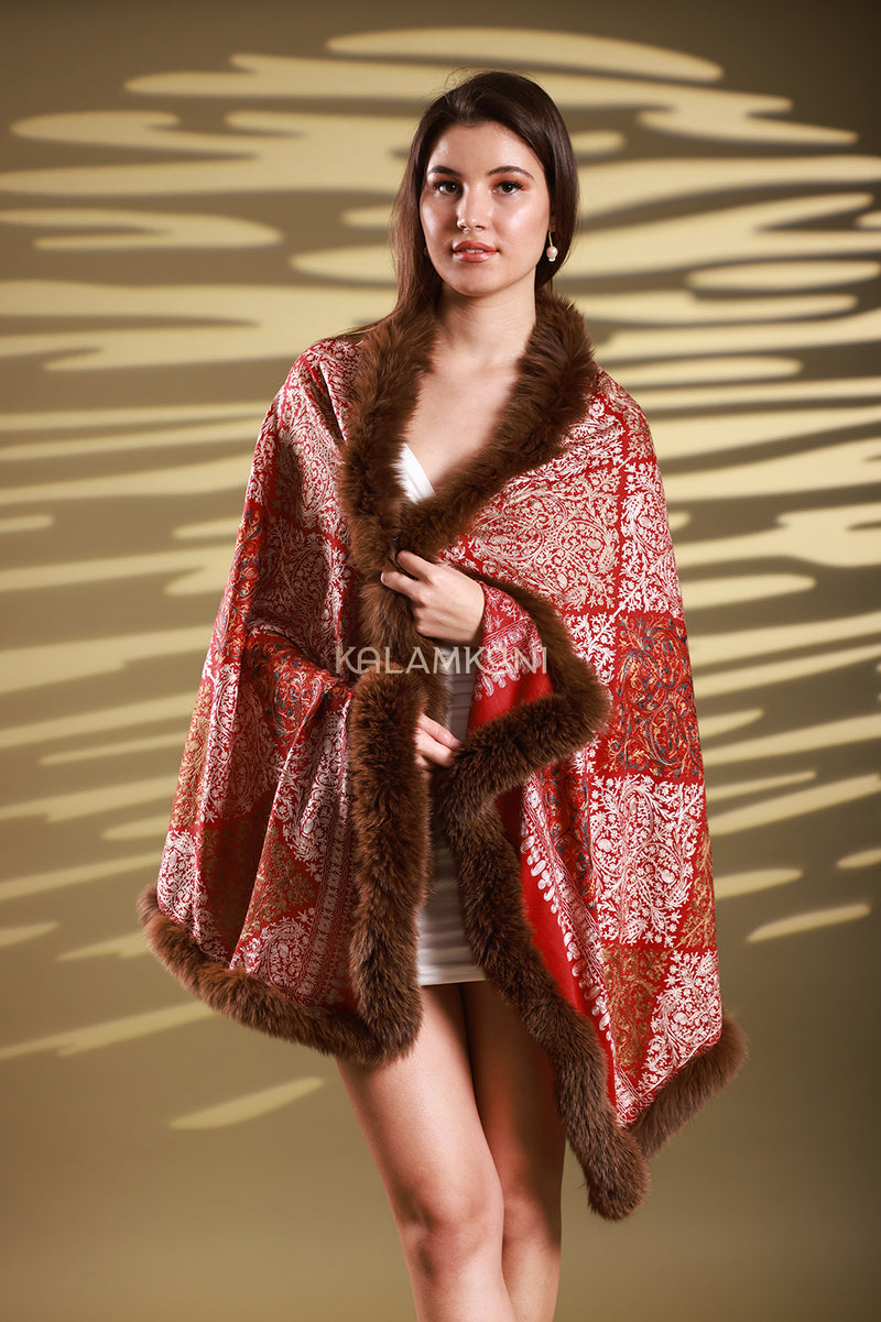 Nalki embroidery with 100% Faux Fur
