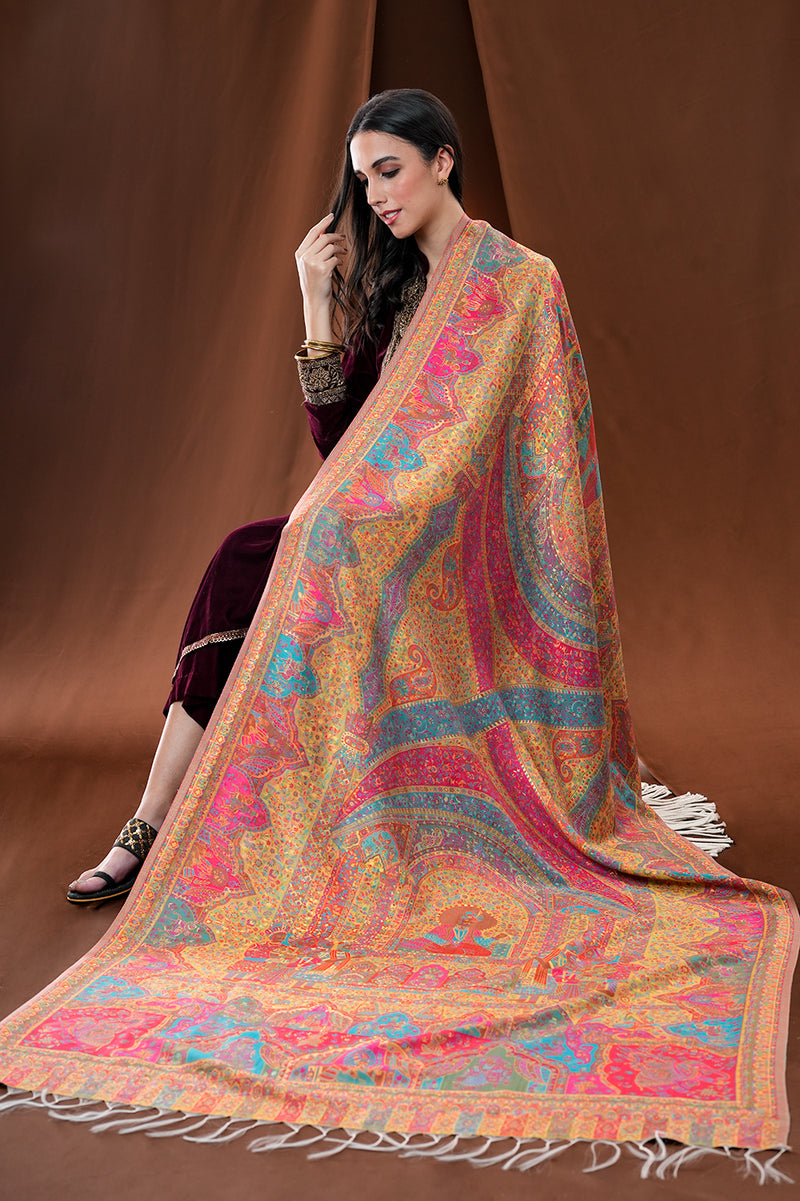 Silk darbaar dupatta with zari